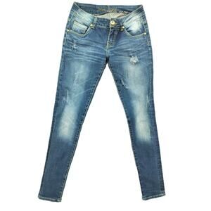 Ruba Cuori Faded Women's Jeans Size S Pistol leg Denim light Blue